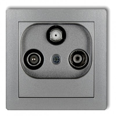 Mechanizm gniazda abonenckiego RTV-SAT końcowego multimedialnego (Internet) Srebrny Metalik 7DGM Karlik DECO