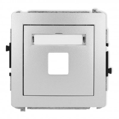Karlik 7DGM-1P Mechanizm gniazda multimedialnego pojedynczego bez modułu (standard Keystone) Srebrny Metalik
