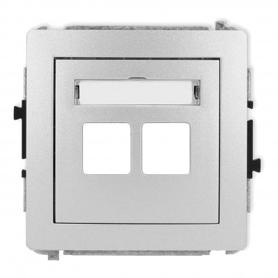 Mechanizm gniazda multimedialnego podwójnego bez modułu (standard Keystone) Srebrny Metalik 7DGM-2P Karlik DECO