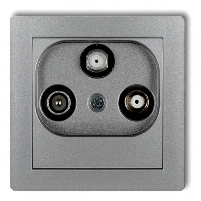 Mechanizm gniazda abonenckiego 2 wyjścia SAT + TV Srebrny Metalik 7DGSN Karlik DECO