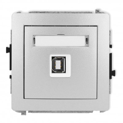Mechanizm gniazda pojedynczego USB A-B 2.0 Srebrny Metalik 7DGUSB-3 Karlik DECO