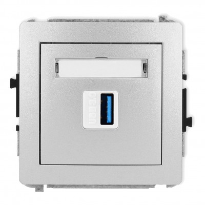 Mechanizm gniazda pojedynczego USB A-A 3.0 Srebrny Metalik 7DGUSB-5 Karlik DECO