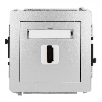 Mechanizm gniazda pojedynczego HDMI 2.0 Srebrny Metalik 7DHDMI-3 Karlik DECO