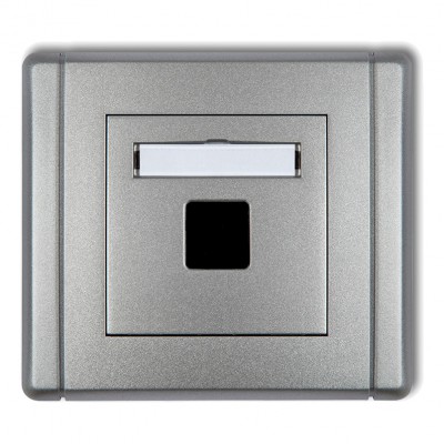 Gniazdo multimedialne pojedyncze bez modułu (standard Keystone) Srebrny Metalik 7FGM-1P Karlik FLEXI