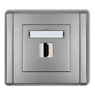 Gniazdo pojedyncze HDMI 2.0 Srebrny Metalik 7FHDMI-1 Karlik FLEXI