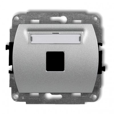 Mechanizm gniazda multimedialnego pojednczego bez modułu (standard Keystone) Srebrny Metalik 7GM-1P Karlik TREND