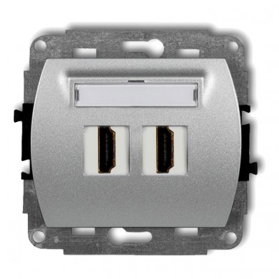 Mechanizm gniazda podwójnego HDMI 2.0 Srebrny Metalik 7HDMI-2 Karlik TREND