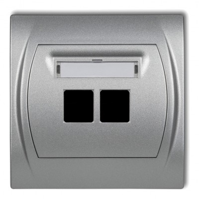 Gniazdo multimedialne podwójne bez modułu (standard Keystone) Srebrny Metalik 7LGM-2P Karlik LOGO