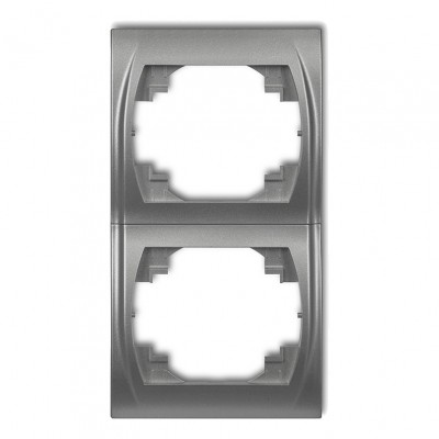 Ramka pionowa podwójna Srebrny Metalik 7LRV-2 Karlik LOGO
