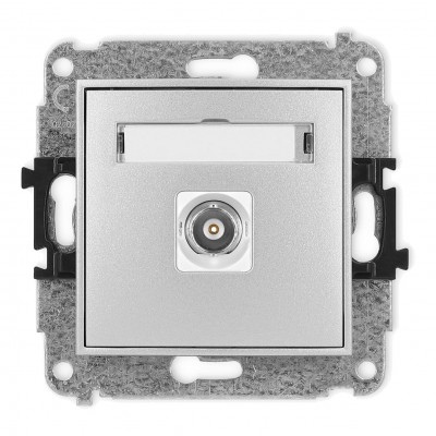 Mechanizm gniazda pojedynczego BNC Srebrny Metalik 7MGBNC-1 Karlik MINI