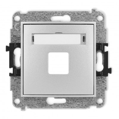 Karlik 7MGM-1P Mechanizm gniazda multimedialnego pojednczego bez modułu (standard Keystone) Srebrny Metalik