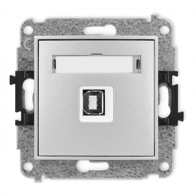 Mechanizm gniazda pojedynczego USB A-B 2.0 Srebrny Metalik 7MGUSB-3 Karlik MINI