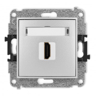 Mechanizm gniazda pojedynczego HDMI 2.0 Srebrny Metalik 7MHDMI-3 Karlik MINI