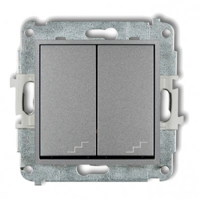 Mechanizm łącznika podwójnego schodowego Srebrny Metalik 7MWP-33 Karlik MINI