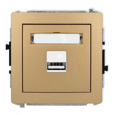 Mechanizm ładowarki USB pojedynczej USB A, 10W max., 5V, 2A Złoty Metalik 8DCUSB-3 Karlik DECO