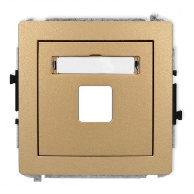 Mechanizm gniazda multimedialnego pojedynczego bez modułu (standard Keystone) Złoty Metalik 8DGM-1P Karlik DECO