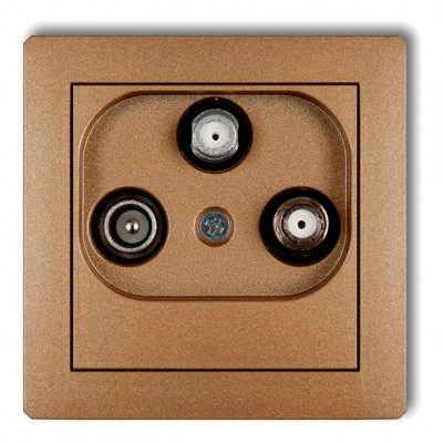 Mechanizm gniazda abonenckiego 2 wyjścia SAT + TV Złoty Metalik 8DGSN Karlik DECO