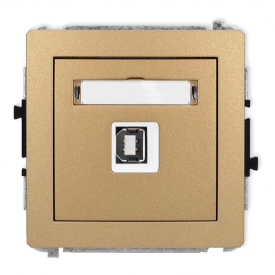 Mechanizm gniazda pojedynczego USB A-B 2.0 Złoty Metalik 8DGUSB-3 Karlik DECO