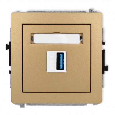 Mechanizm gniazda pojedynczego USB A-A 3.0 Złoty Metalik 8DGUSB-5 Karlik DECO