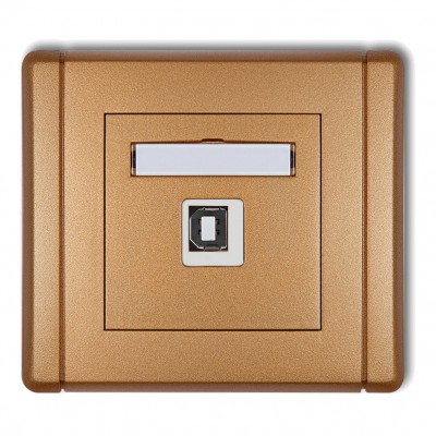 Gniazdo pojedyncze USB A-B 2.0 Złoty Metalik 8FGUSB-3 Karlik FLEXI