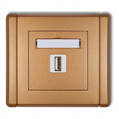 Gniazdo pojedyncze USB A-A 3.0 Złoty Metalik 8FGUSB-5 Karlik FLEXI