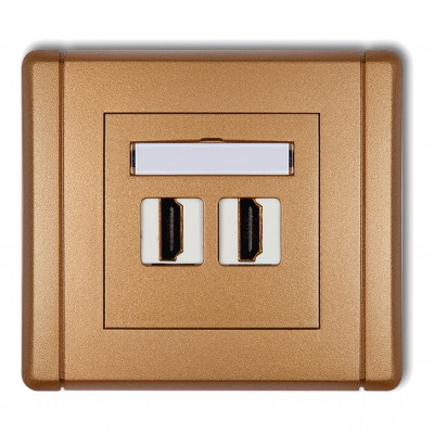 Gniazdo podwójne HDMI 2.0 Złoty Metalik 8FHDMI-2 Karlik FLEXI