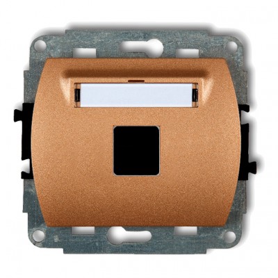 Mechanizm gniazda multimedialnego pojednczego bez modułu (standard Keystone) Złoty Metalik 8GM-1P Karlik TREND