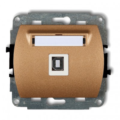 Mechanizm gniazda pojedynczego USB A-B 2.0 Złoty Metalik 8GUSB-3 Karlik TREND