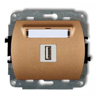 Mechanizm gniazda pojedynczego USB A-A 3.0 Złoty Metalik 8GUSB-5 Karlik TREND