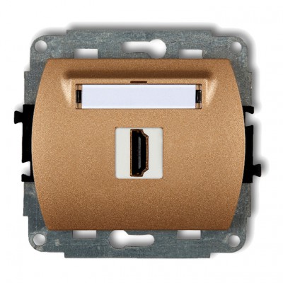 Mechanizm gniazda pojedynczego HDMI 2.0 Złoty Metalik 8HDMI-1 Karlik TREND