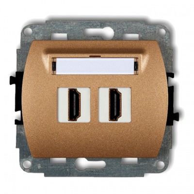 Mechanizm gniazda podwójnego HDMI 2.0 Złoty Metalik 8HDMI-2 Karlik TREND