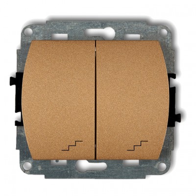 Mechanizm łącznika podwójnego schodowego Złoty Metalik 8WP-33 Karlik TREND