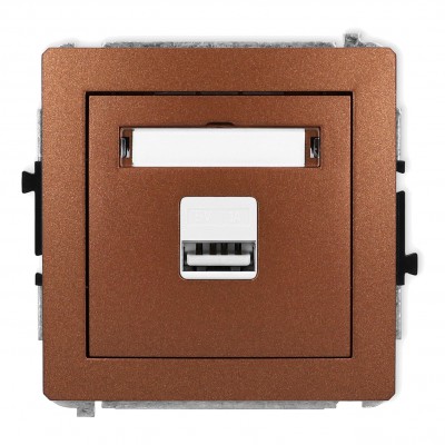 Mechanizm ładowarki USB pojedynczej USB A, 5W max., 5V, 1A Brązowy Metalik 9DCUSB-1 Karlik DECO