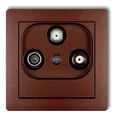 Mechanizm gniazda abonenckiego 2 wyjścia SAT + TV Brązowy Metalik 9DGSN Karlik DECO