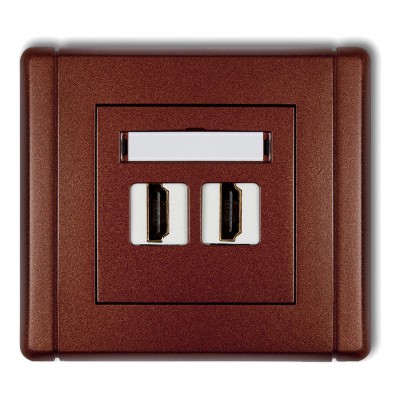 Gniazdo podwójne HDMI 2.0 Brązowy Metalik 9FHDMI-2 Karlik FLEXI