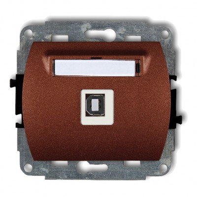 Mechanizm gniazda pojedynczego USB A-B 2.0 Brązowy Metalik 9GUSB-3 Karlik TREND