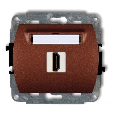 Mechanizm gniazda pojedynczego HDMI 2.0 Brązowy Metalik 9HDMI-1 Karlik TREND