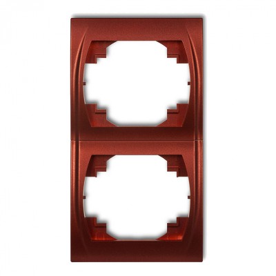 Ramka pionowa podwójna Brązowy Metalik 9LRV-2 Karlik LOGO