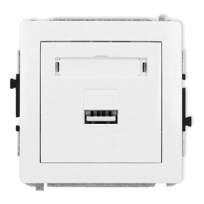 Mechanizm ładowarki USB pojedynczej USB A, 5W max., 5V, 1A Biały DCUSB-1 Karlik DECO
