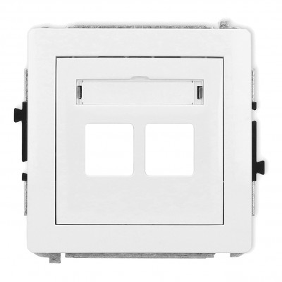 Mechanizm gniazda multimedialnego podwójnego bez modułu (standard Keystone) Biały DGM-2P Karlik DECO