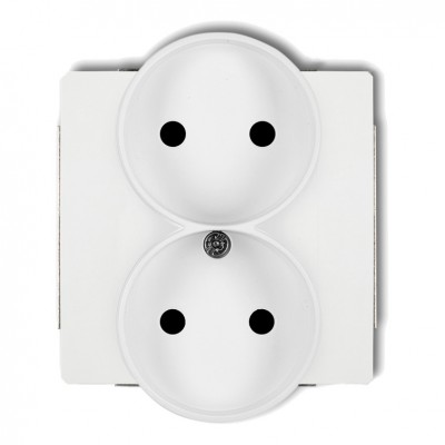 Mechanizm gniazda podwojnego do ramki DECO Soft, bez uziemienia 2x2P (przesłony torów prądowych) Biały DGPRSO-2p Karlik DECO