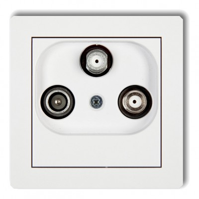 Mechanizm gniazda abonenckiego 2 wyjścia SAT + TV Biały DGSN Karlik DECO