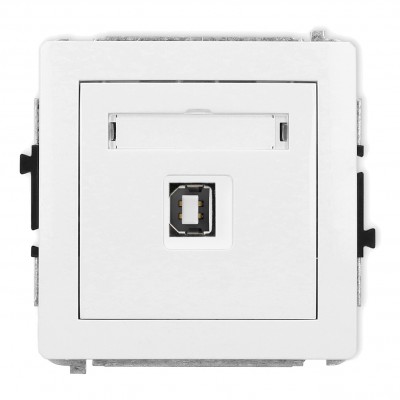 Mechanizm gniazda pojedynczego USB A-B2.0 Biały DGUSB-3 Karlik DECO
