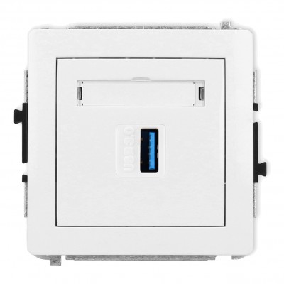 Mechanizm gniazda pojedynczego USB A-A 3.0 Biały DGUSB-5 Karlik DECO