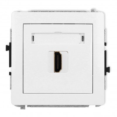 Mechanizm gniazda pojedynczego HDMI 2.0 Biały DHDMI-3 Karlik DECO