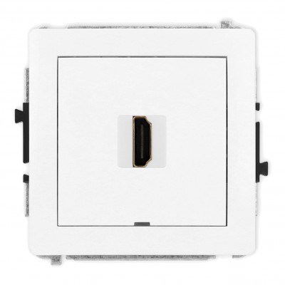 Mechanizm gniazda pojedynczego HDMI 2.0, bez pola opisowego Biały DHDMIBO-3 Karlik DECO