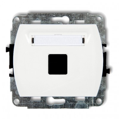 Mechanizm gniazda multimedialnego pojednczego bez modułu (standard Keystone) Biały GM-1P Karlik TREND