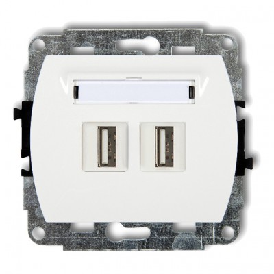 Mechanizm gniazda podwójnego 2xUSB A-A 3.0 Biały GUSB-6 Karlik TREND
