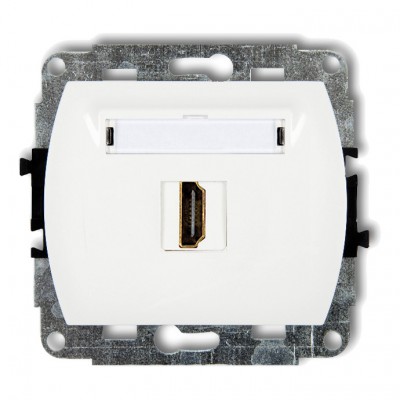 Mechanizm gniazda pojedynczego HDMI 2.0 Biały HDMI-1 Karlik TREND