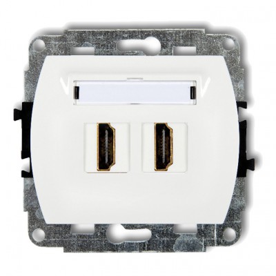 Mechanizm gniazda podwójnego HDMI 2.0 Biały HDMI-2 Karlik TREND